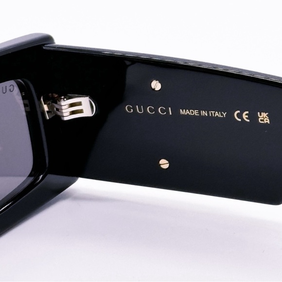 Authentic Gucci Grey Rectangular Sunglasses GG1425S 001 53 - Picture 13 of 15